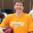 Amy Clark holding a basketball