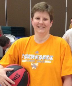 Amy Clark holding a basketball